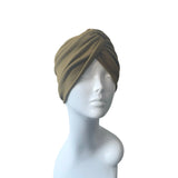 Moss Green Pre Tied and Lined Turban Hat