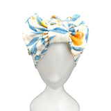 White Lemon Bow Turban Head Wrap 