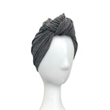 Cosy Charcoal Grey Knotted Vintage Style Turban 