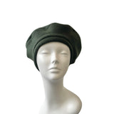 Green 1940s Retro Style Fleece Beret Hat