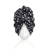 Black and White Elegant Droplet Retro Turban Head Wrap