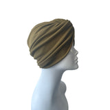 Moss Green Pre Tied and Lined Turban Hat