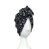 Black and White Elegant Droplet Retro Turban Head Wrap