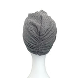 Cosy Charcoal Grey Knotted Vintage Style Turban 