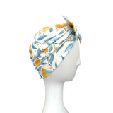 White Lemon Bow Turban Head Wrap 