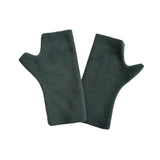 Dark green fingerless wrist warmer gloves