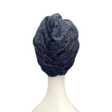 Stylish Navy Blue Lace Turban Hat