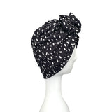  Black and White Elegant Droplet Retro Turban Head Wrap