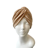 Champagne Velvet Vintage Style Turban