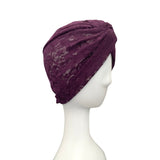 Purple Summer Lace Head Wrap Turbante