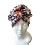 Shiny Floral Statement Rosette Turban