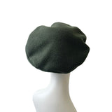 Green 1940s Retro Style Fleece Beret Hat