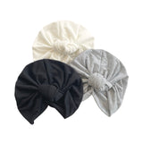 Black Stretchy Double Layered Turban Hat 