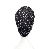 Black and White Elegant Droplet Retro Turban Head Wrap