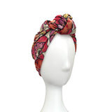 70s Flower Print Turban Head Wrap for Women