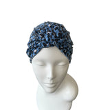 Blue Chain Knot Cheetah Print Turban