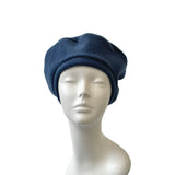 Light Navy Blue Fleece Beret for Women