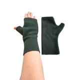 Dark green fingerless wrist warmer gloves