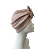 Pale Pink and Silver Bow Hair Turban