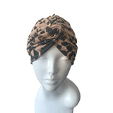 Soft Brown Twisted Turban Hat for Women