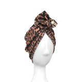 Leopard Prettied Adult Turban Head Scarf 