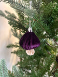 Velvet Mushroom Christmas Tree Ornaments Set of 8