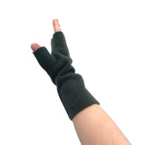 Dark green fingerless wrist warmer gloves