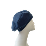 Light Navy Blue Fleece Beret for Women