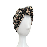 Leopard Crepe Jersey Turban Hat