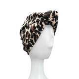 Leopard Crepe Jersey Turban Hat