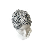 White Patterned Turban Hat for Women 