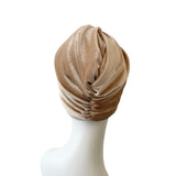 Champagne Velvet Vintage Style Turban