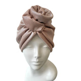 Chunky Metallic Rib Jersey Turban Hat