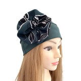 Colourful Cotton Beanie Hat with a Rosette