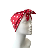 Red Polka Dot Hair Wrap Scarf