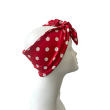 Red Polka Dot Hair Wrap Scarf