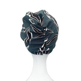 Dark Green Floral Turban Style Hat 