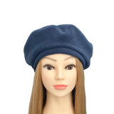 Light Navy Blue Fleece Beret for Women