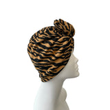 Tiger Pattern Ladies Vintage Inspired Turban