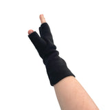 Black fingerless warm fleece driving gloves