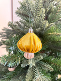 Woodland Velvet Mushroom Christmas Tree Ornaments Set of 6