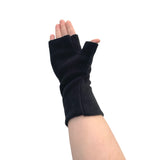 Black fingerless warm fleece driving gloves