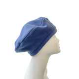 Chunky Denim Blue Fleece Beret for Women