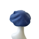 Chunky Denim Blue Fleece Beret for Women