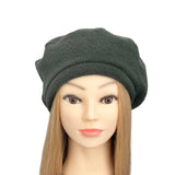 Green 1940s Retro Style Fleece Beret Hat