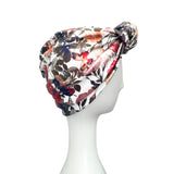 Ready Made White Floral Turban Head Wrap