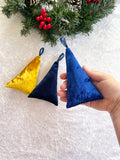 Mini Velvet Christmas Hanging Tree Decor Set of 3