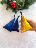 Mini Velvet Christmas Hanging Tree Decor Set of 3