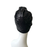 Elegant Stylish Black Sequin Turban Hat