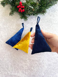 Mini Velvet Christmas Hanging Tree Decor Set of 3